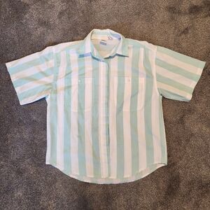 Vtg AKA Bay Striped Casual Button Down Shirt